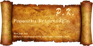 Popeszku Krisztián névjegykártya